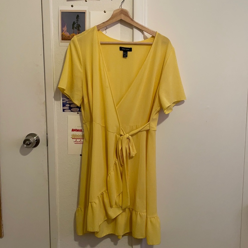 Bright Yellow Wrap Dress